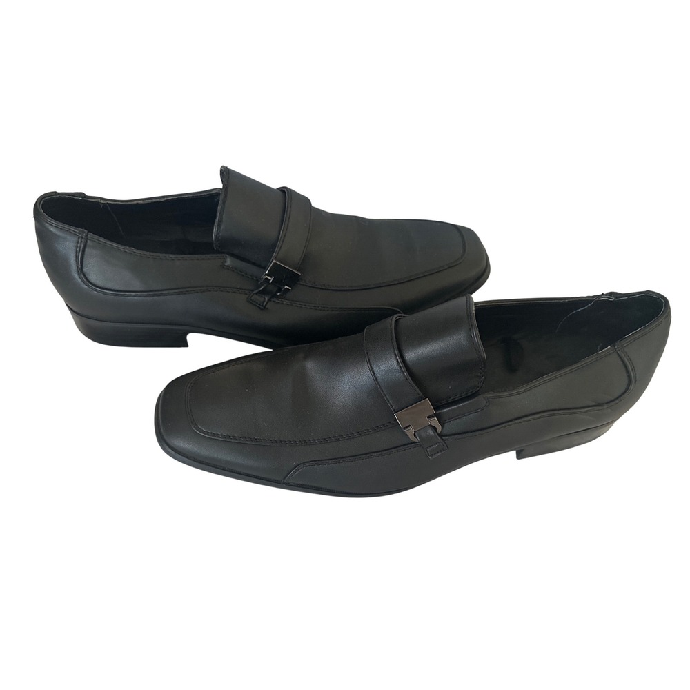 Perry Ellis Portfolio Loafers Dress Shoes Slip On Buckle Black 11